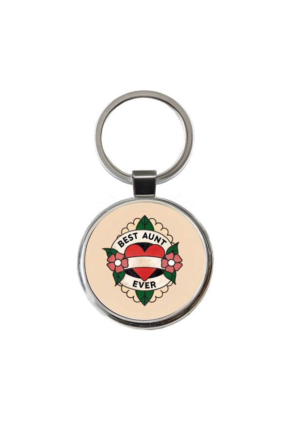 Best Aunt Ever Metal Round Keychain
