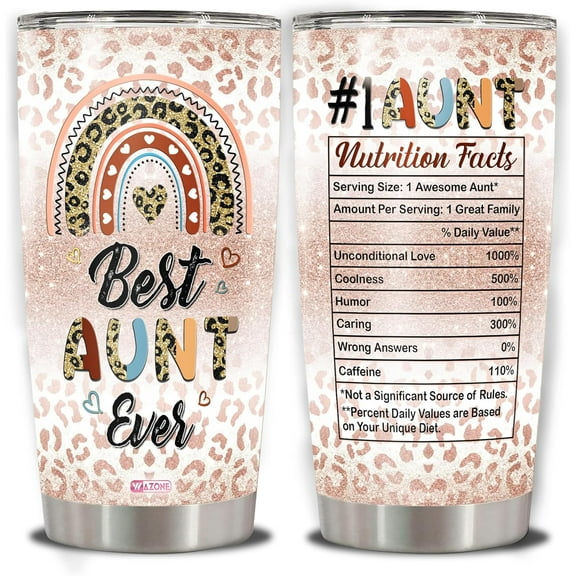 Best Aunt Ever Tumbler 20Oz Double Wall Vaccum Insulated Travel Mug Coffee Cup Gifts For Aunties From Niece Nephew Mothers Day Birthday Christmas Announcement