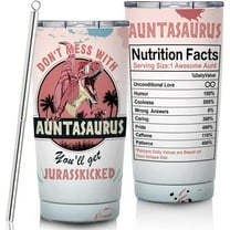 Best Aunt Gifts From Nephew Auntie From Niece Tumbler Birthday Gift From Niece, Happy Bday Chirstmas Presents For Aunite - Don''t Mess With Aunt Wine Cup Gift Set With Lid Straw 20 oz