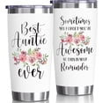 thumbnail image 1 of Best Auntie Gifts - 20 OZ Tumbler Mothers Day Gift for Auntie, Aunts from Niece, Nephew Insulated Travel Cup Unique Birthday Present Awesome Aunt Gift for Women/New Aunt/Aunt to Be/Great Aunt, 1 of 6