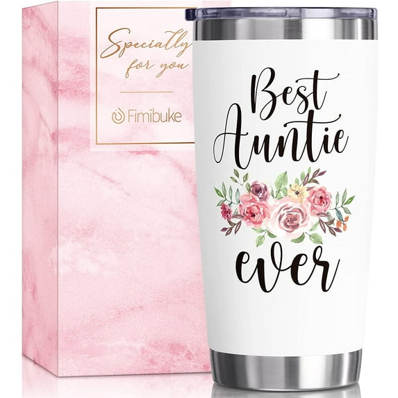 Best Auntie Gifts - 20 oz Tumbler Christmas Gift for Auntie, Aunts from Niece, Nephew Insulated Travel Cup Unique Thanksgiving Birthday Present Boxed Aunt Gift for Women/New Aunt/Aunt to Be/Great Aunt