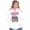 thumbnail image 1 of Best Awesome Crazy Sister Cute Funny Womens Plus Size Graphic Zipper Hoodie Brisco Brands 5X, 1 of 5