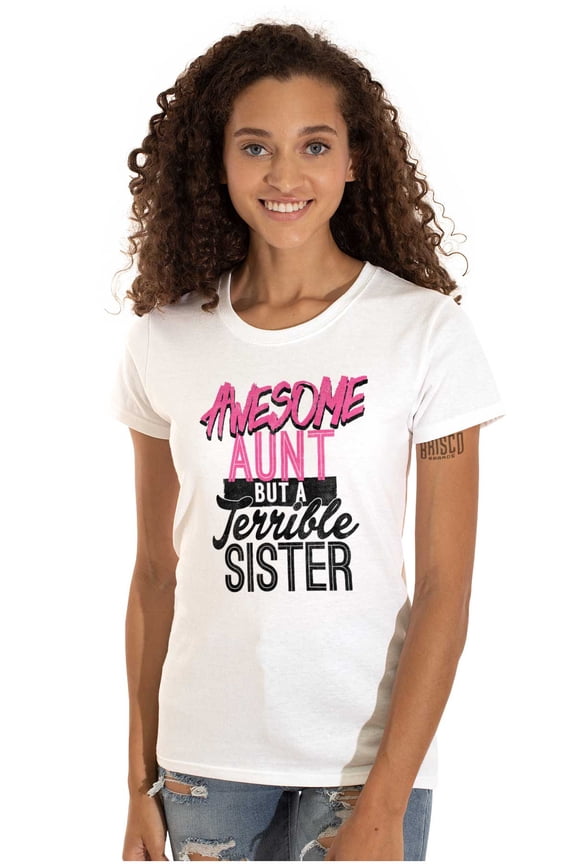 Best Awesome Crazy Sister Cute Funny Womens Slim Fit Graphic Tee Brisco Brands S