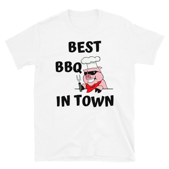 Best BBQ In Town- Awesome BBQ Restaurant Employee Tees Great for customers giveaways and employee shirts Short-Sleeve Unisex T-Shirt