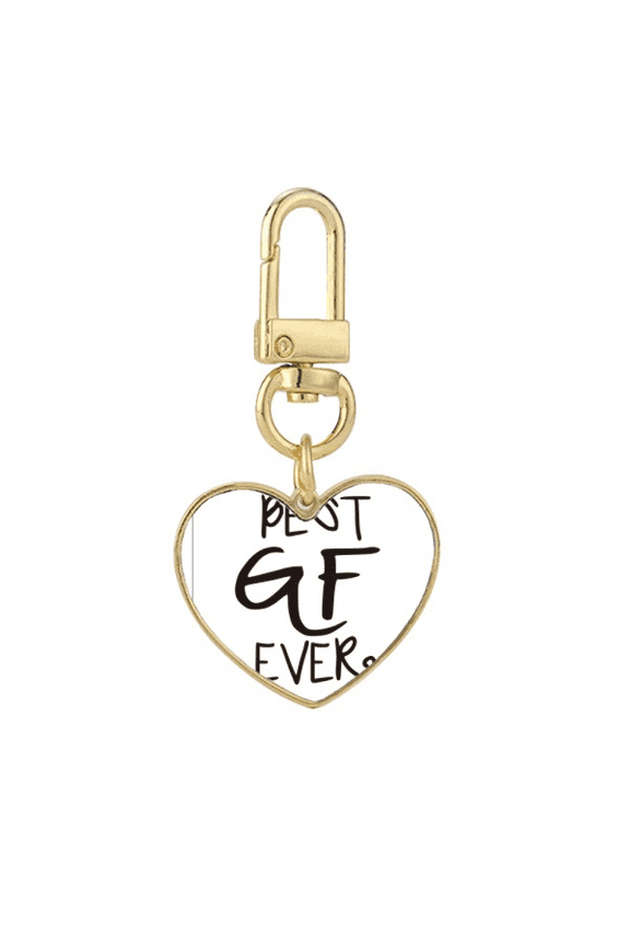 Best BF Ever Valentine's Day Love Gold Heart Keychain Metal Keyring Holder