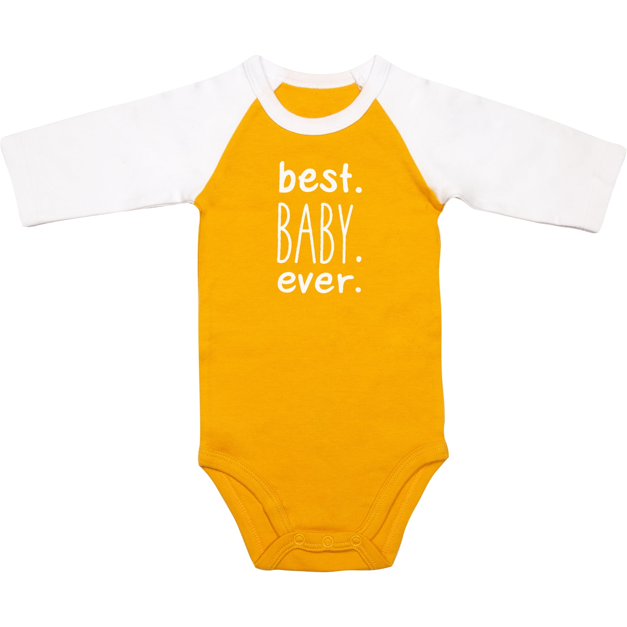 Best Baby - 6-12 Months 3/4 Length Sleeve Mustard Onesie