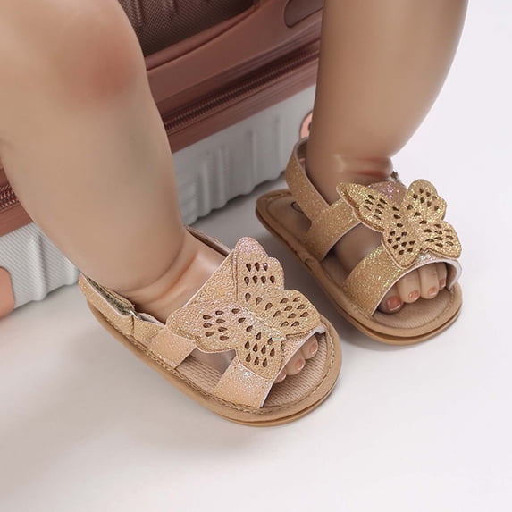 Best Baby Shoes For New Walkers Toddler Kid Baby Summer Breathable Soft Bottom Casual Non-Slip Decoration Sandals Newborn Baby Girl Shoes