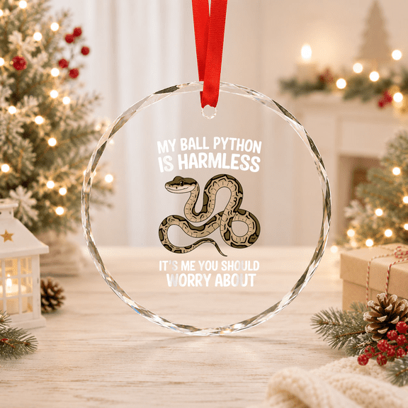 Best Ball Python Art Snake Glass Ornament