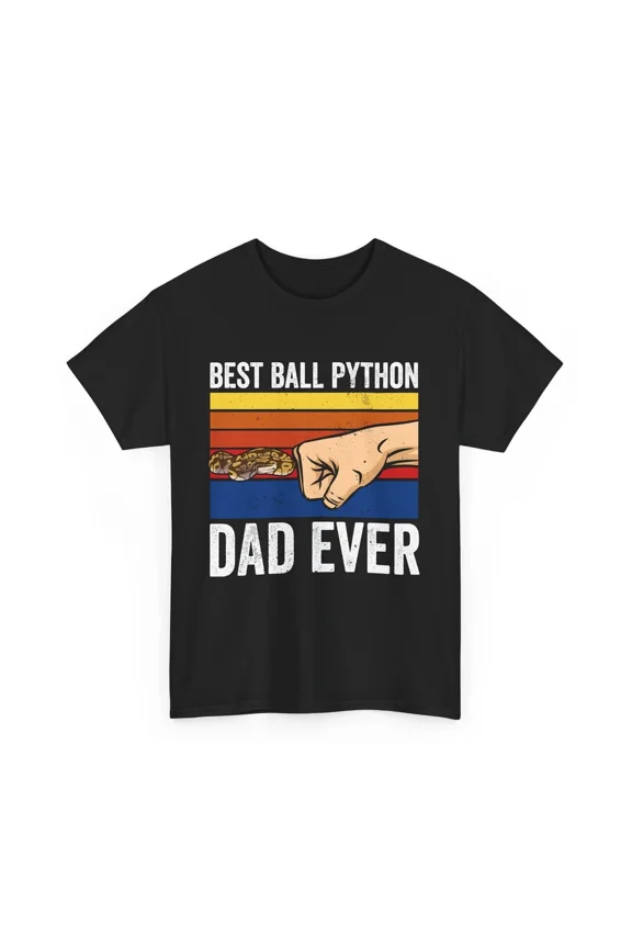 Best Ball Python Dad Ever Retro Sunset Fist Bump Snake Unisex T-Shirt, Size S-5XL