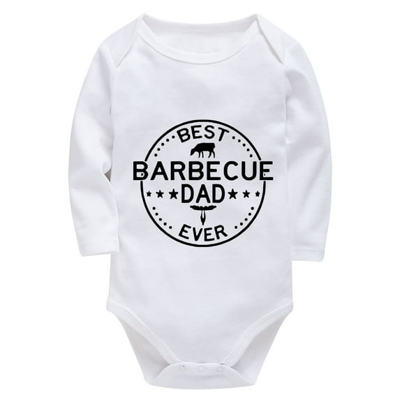 Best Barbecue Dad Ever New Baby Girl Clothes Long Sleeve Coming Home Outfit for Baby Boy White Baby Bodysuit White