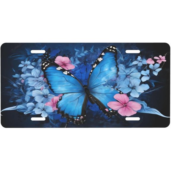 Galaxy Forest Half Moon License Plate, Decorative Car Front License Plate, Aluminum Novelty License Plates Vanity Tag Metal Car Plate for Women Men 6 X 12 Inch(4 Holes)