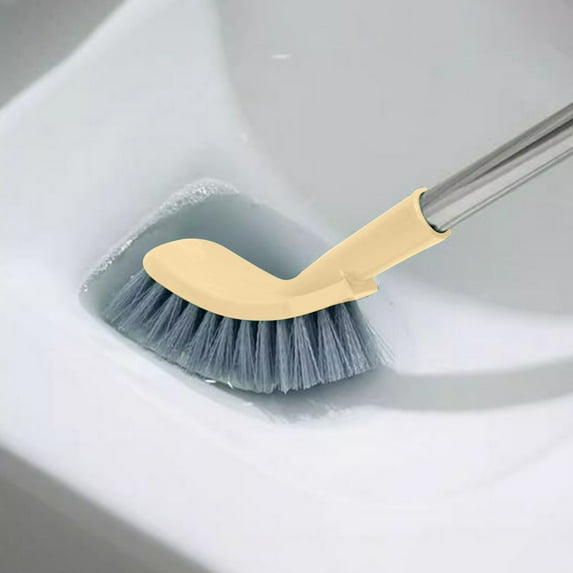 Best Bargains Long Handle Toilet Brush Set with Soft Bristles, No Dead Angle Cleaning Tool for Bathroom, 19.7" Ergonomic Design, Available in Green/Yellow/Pink, Space-Saving Wall-Mountable Household