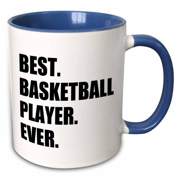 3drose, Best Basketball Player Ever - Bold Black Text Sport Talent Bball Pride, 15oz Two-tone Blue Mug