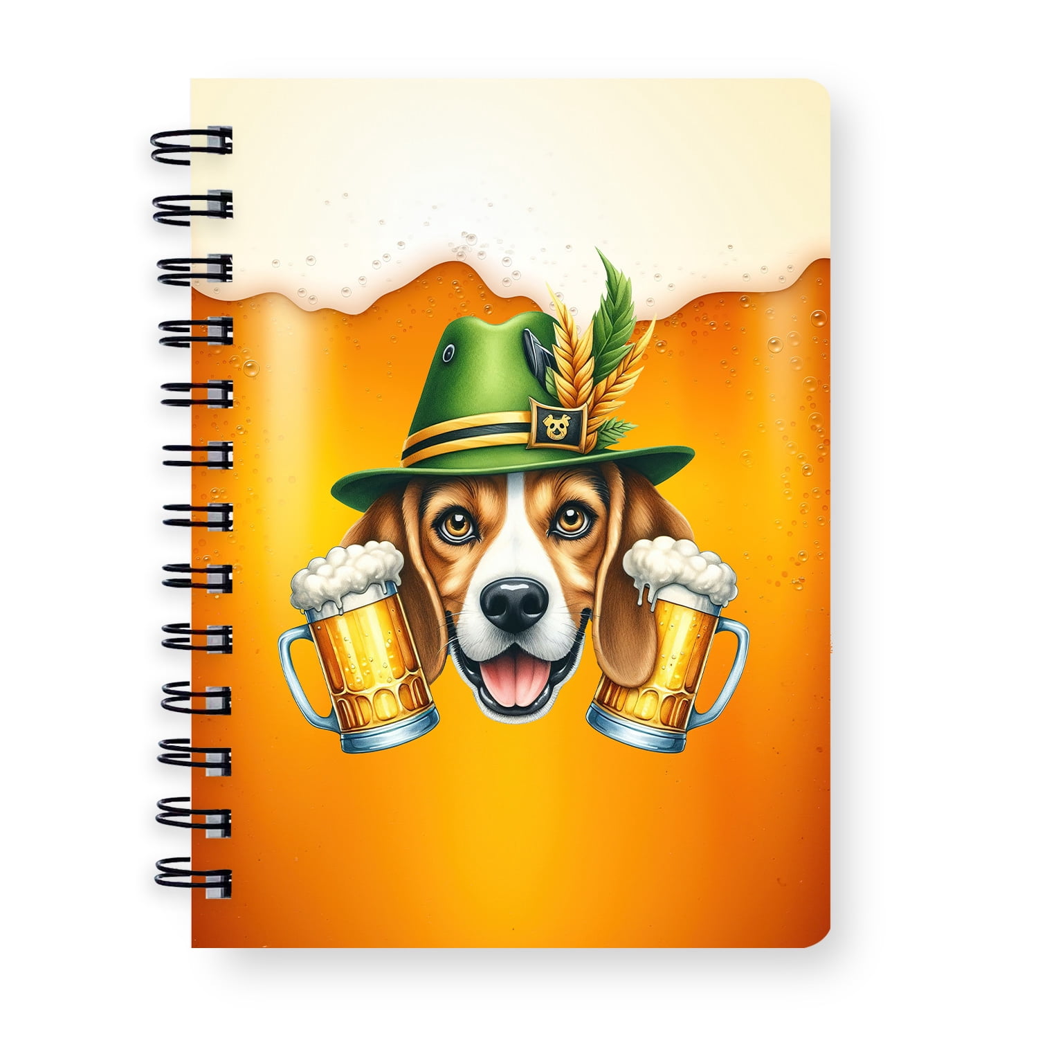 Beagle Notebook Best Beagle Dad Proud Beer Lover Happy Oktoberfest Spiral Bound Journal ...