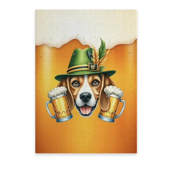 Best Beagle Dad Proud Beer Lover Happy Oktoberfest Vertical Matte Canvas Poster Beagles Dog Lover Gifts Idea Wall Art Home Decor - 02016