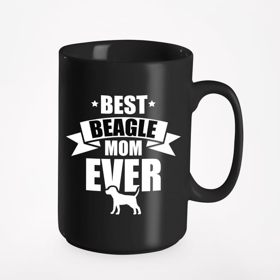 Best Beagle Mom Ever feat. Dog Cup, Black 15oz Ceramic Mug