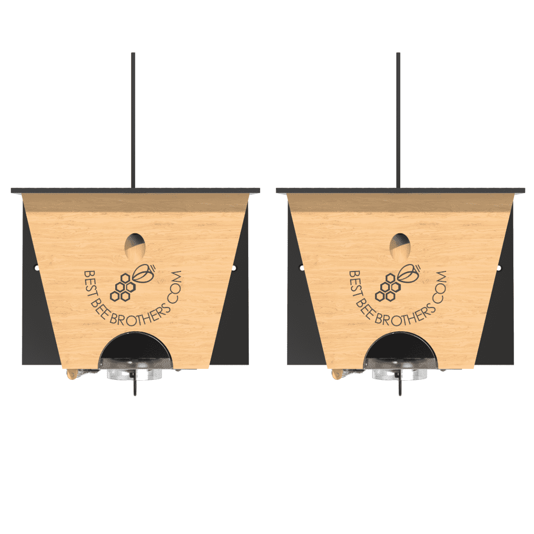 Best Bee Brothers Carpenter Bee Turbo Trap 2.0 with Bee Vault 2, Outdoor, Black Roof, Trap, Pair