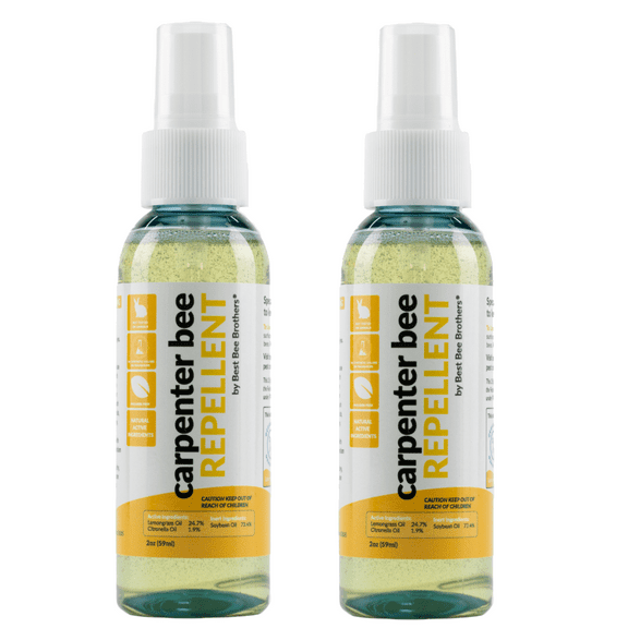 Best Bee Brothers Citrus Carpenter Bee Repellent Spray, Effective Long-Lasting Citrus Spray Made with Essential Oils, 2 Oz. (2 Pack)