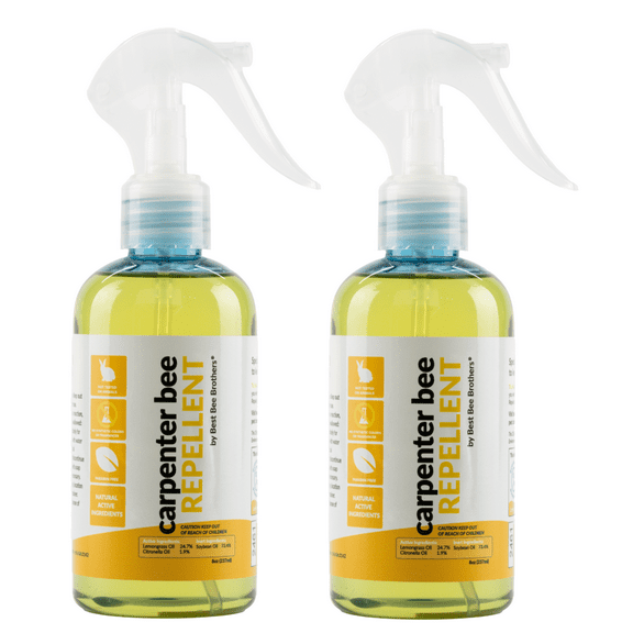 Best Bee Brothers Citrus Carpenter Bee Repellent Spray, Effective Long-Lasting Citrus Spray Made with Essential Oils, 8 Oz. (2 Pack)