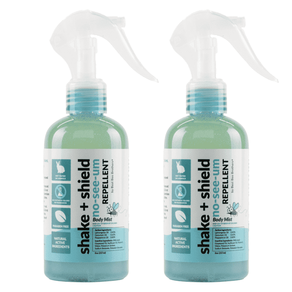 Best Bee Brothers No-See-Um Repellent Body Mist Natural Essential Oils Nourishing Vitamin E 2 Pack 8oz