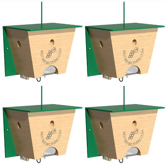 Best Bee Brothers Turbo Trap 2.0 with Bee Vault 4-Pack Carpenter Bee Trap