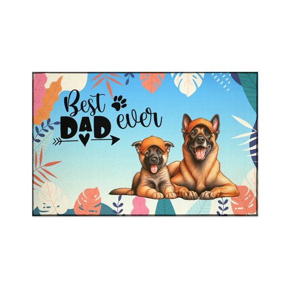 Best Belgian Malinois Dad Ever Happy Father's Day Indoor Rug Sheepdog Dog Lover Gifts Carpet Living Bed Room Sofa Home Decor - 02006
