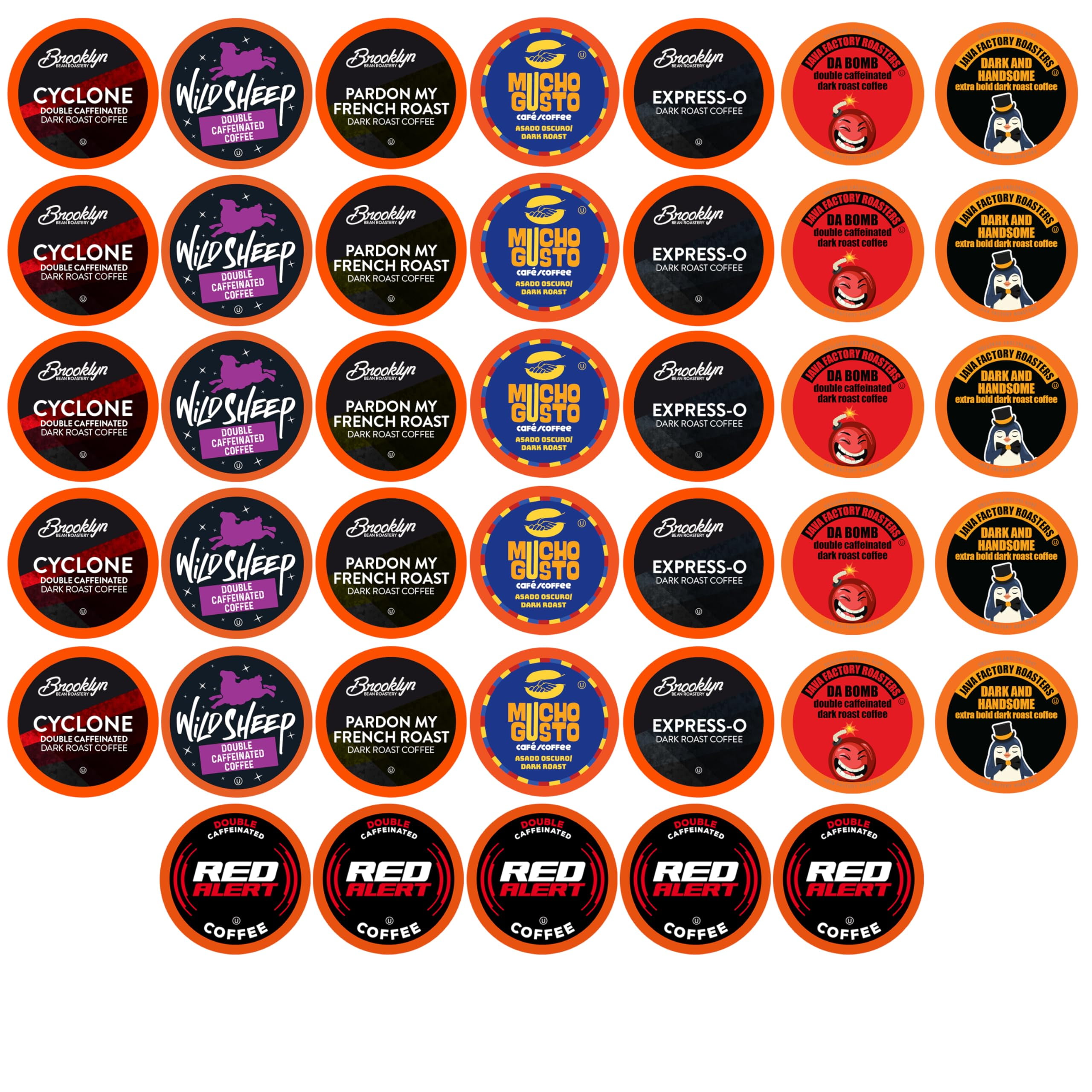 Best of the Best Pods, Variety Pack for Keurig K Cup Brewers, - Strong and Regular Coffee Lovers, Great Gift - 5 Cups of Each, High Caffeine Coffee, 40 Count