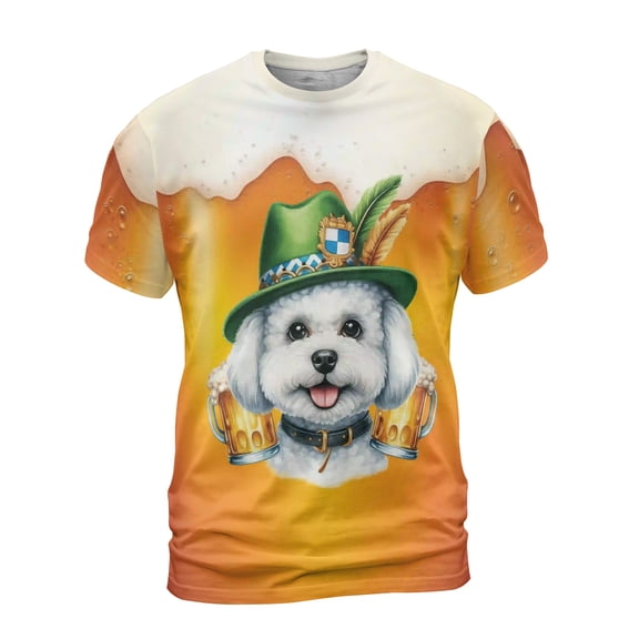 Best Bichon Frise Dad Proud Beer Lover Happy Oktoberfest All Over Print 3D Shirt Unisex Merch Bichons Dog Lovers Gifts Idea - 02016