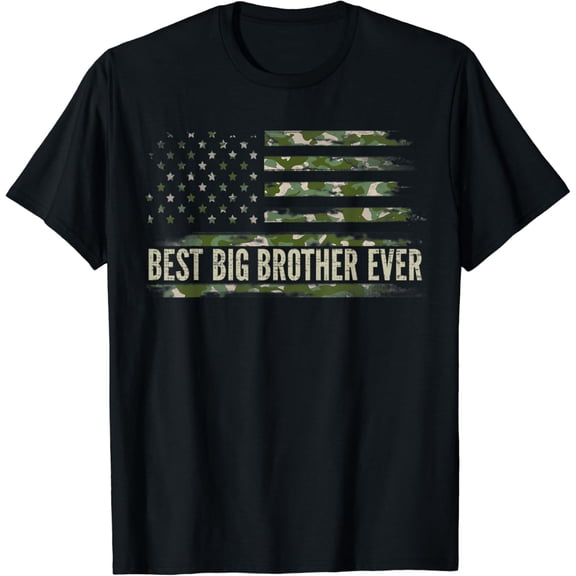 Best Big Brother Ever Camo American Flag Father'S Day T-Shirt Unisex S-5XL Hot Trending Shirt, Vintage Birthday Gift