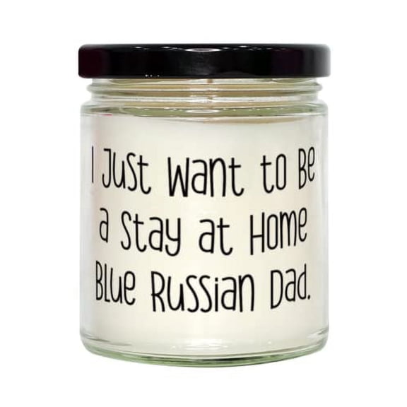 Best Blue Russian Cat, I Just Want to Be a Stay at Home Blue Russian Dad, Fancy Candle For Cat Lovers From Friends