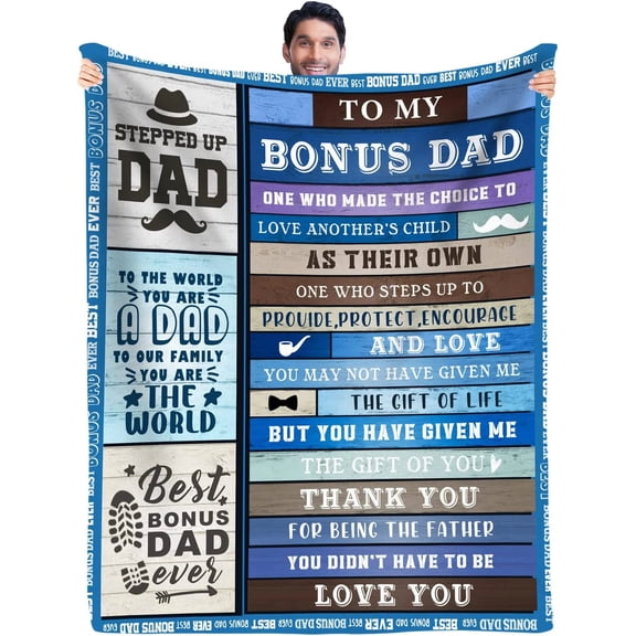 Best Bonus Dad Blanket Gifts from Daughter Son in Law Step Dad Birthday Gifts , to Bonus Dad Gifts , Presents for Father in Law, 30x40in Fleece Blanket