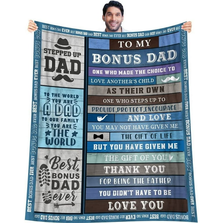 Best Bonus Dad Blanket Gifts from Daughter Son in Law Step Dad