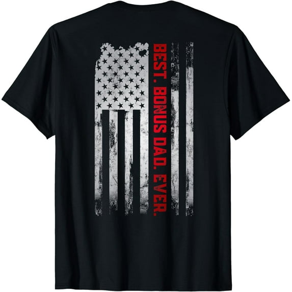 Best Bonus Dad Ever American USA flag Father’s Day gift Dad T-Shirt