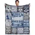 thumbnail image 1 of Best Bonus Dad Gifts, Stepdad Gift from Daughter Son, Best Step Dad Ever Gifts, Happy Birthday Bonus Dad Gifts Idea, Step Dad Gifts for Fathers Day Christmas, Bonus Dad Blanket Gifts 60"X50", 1 of 6