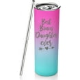 thumbnail image 1 of Best Bonus Daughter Gifts for Daughter In Law Birthday Mothers Day Gift from Mom Dad 20 oz Bonus Daughter Skinny Tumbler Christmas Gift For Step Daughter From Mother Father Cup Gifts with Lid Straw, 1 of 6