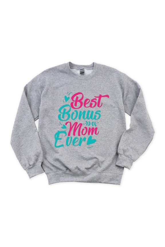 Best Bonus Mom Ever Loving Message Step Mother Family Love Cute Graphic T-Shirt, for men & women, up to size 5XL