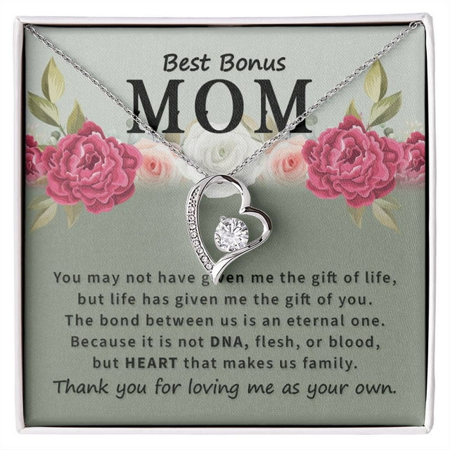 Best Bonus Mom You May Not Have Forever Necklace w Message Card