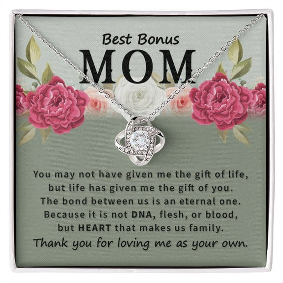 Best Bonus Mom You May Not Have Infinity Knot Necklace Message Card