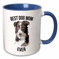 thumbnail image 1 of 3drose, Best Border Collie Dog Mom Ever, 11oz Two-tone Blue Mug, 1 of 6
