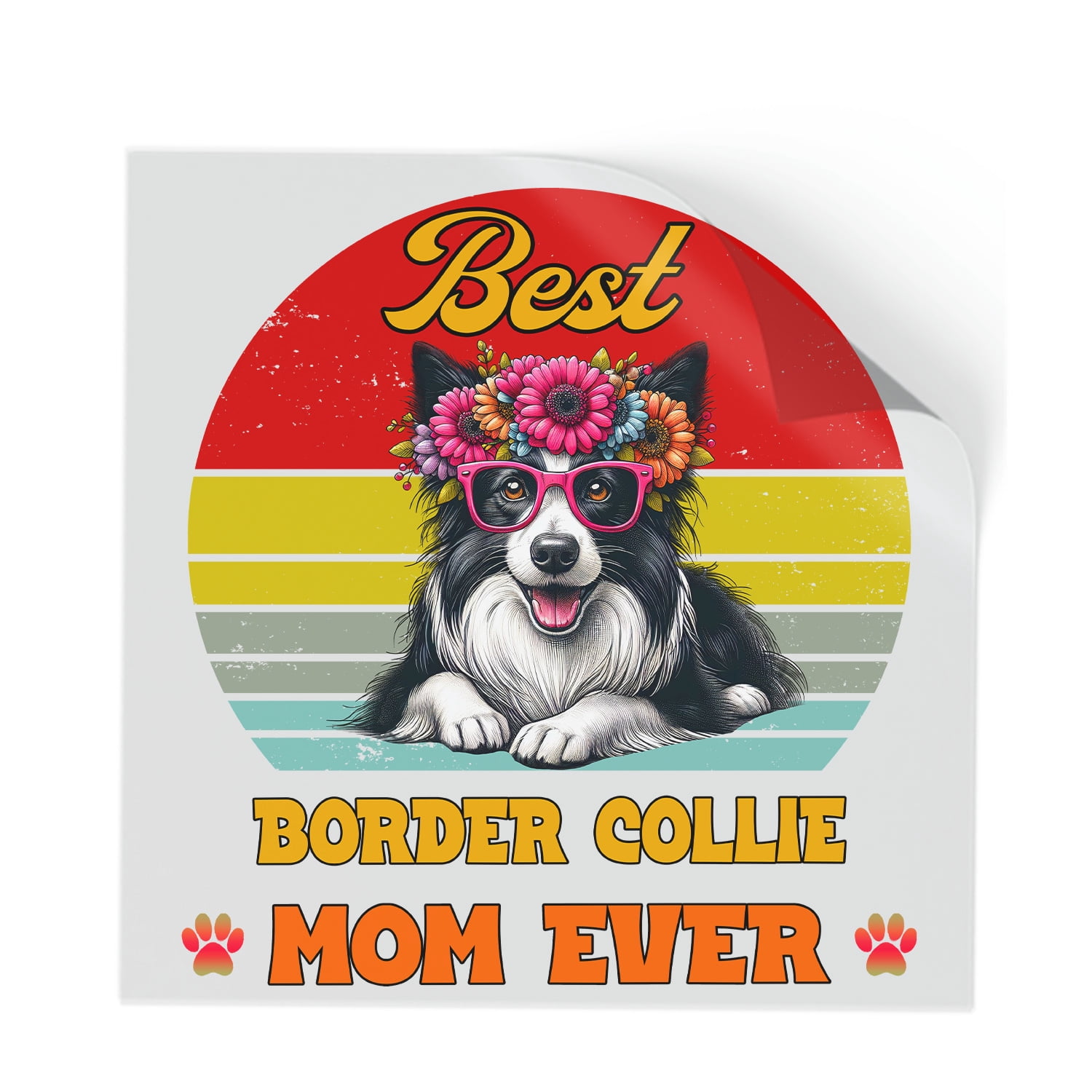 Best Border Collie Mom Ever Happy Mother's Day Cutout Transfer Sticker ...