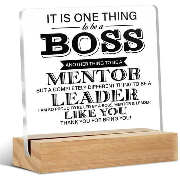 Best Boss Gifts, Boss Gifts For Men Women, Thank You Appreciation Gifts For Boss Mentor Leader, Boss Mentor Leader Acrylic Sign Keepsake