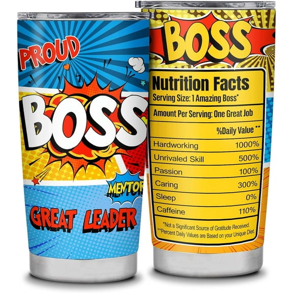 Best Boss Gifts for Men Women,Boss Day Gifts for Men Women,Going Away Gift for Boss,Funny Unique Boss Appreciation Gifts,Christmas Gifts for Boss Male Female 20oz Stainless Steel Tumbler
