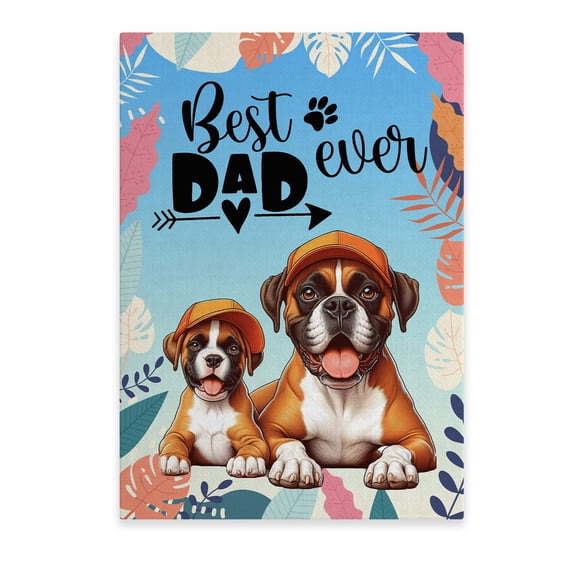Best Boxer Dad Ever Happy Father's Day Vertical Matte Canvas Poster Boxers Dog Lover Gifts Idea Wall Art Home Decor - 02006