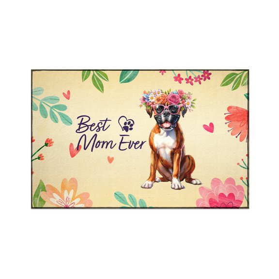 Best Boxer Mom Ever Happy Mother's Day Indoor Rug Boxers Dog Lover Gifts Idea Carpet Living Bed Room Sofa Home Decor - 02002