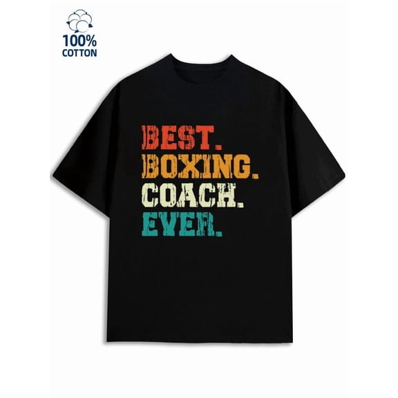 Best Boxing Coach men funny humor 180G 100% Cotton black work wife Original Unisex Shirt Graphic Tee tshirts Trendy Unisex Shirt Graphic tshirts Retro Unisex Shirt Cotton tshirts