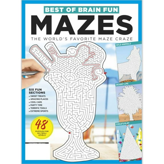 Best Of Brain Fun - Mazes: 48 Puzzles for All Skill Levels with 6 Sections of Fun! Challenge Readers and Elevates the "Maze Craze" to a Whole New Level with Real Life Images!