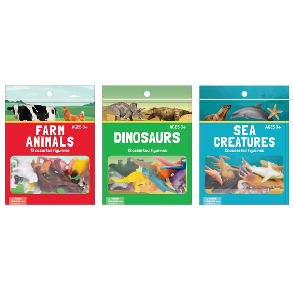 Best Brands Realistic Animal Toy Figurines, Educational Toy for Children, 12 Piece Pack, Designs May Vary