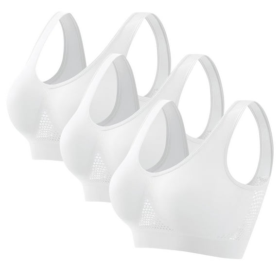 Ahabrexf Sports Bras for Women Seamless Bra Wirefree Yoga Bra with Removable Pads,Breathable Bra Cool Air ,Womens Underwear Breathable Large Size Snug Bras No Steel Ring Seamless Underwear for Women