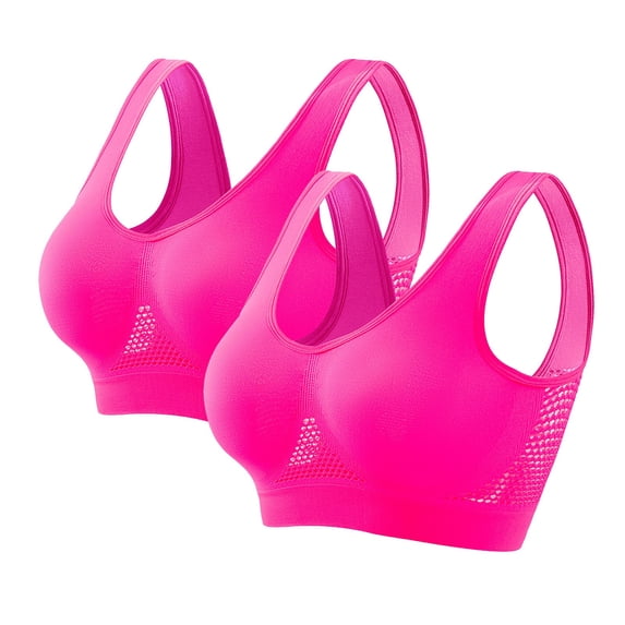 Ahabrexf Sports Bras for Women Seamless Bra Wirefree Yoga Bra with Removable Pads,Breathable Bra Cool Air ,Womens Underwear Breathable Large Size Snug Bras No Steel Ring Seamless Underwear for Women