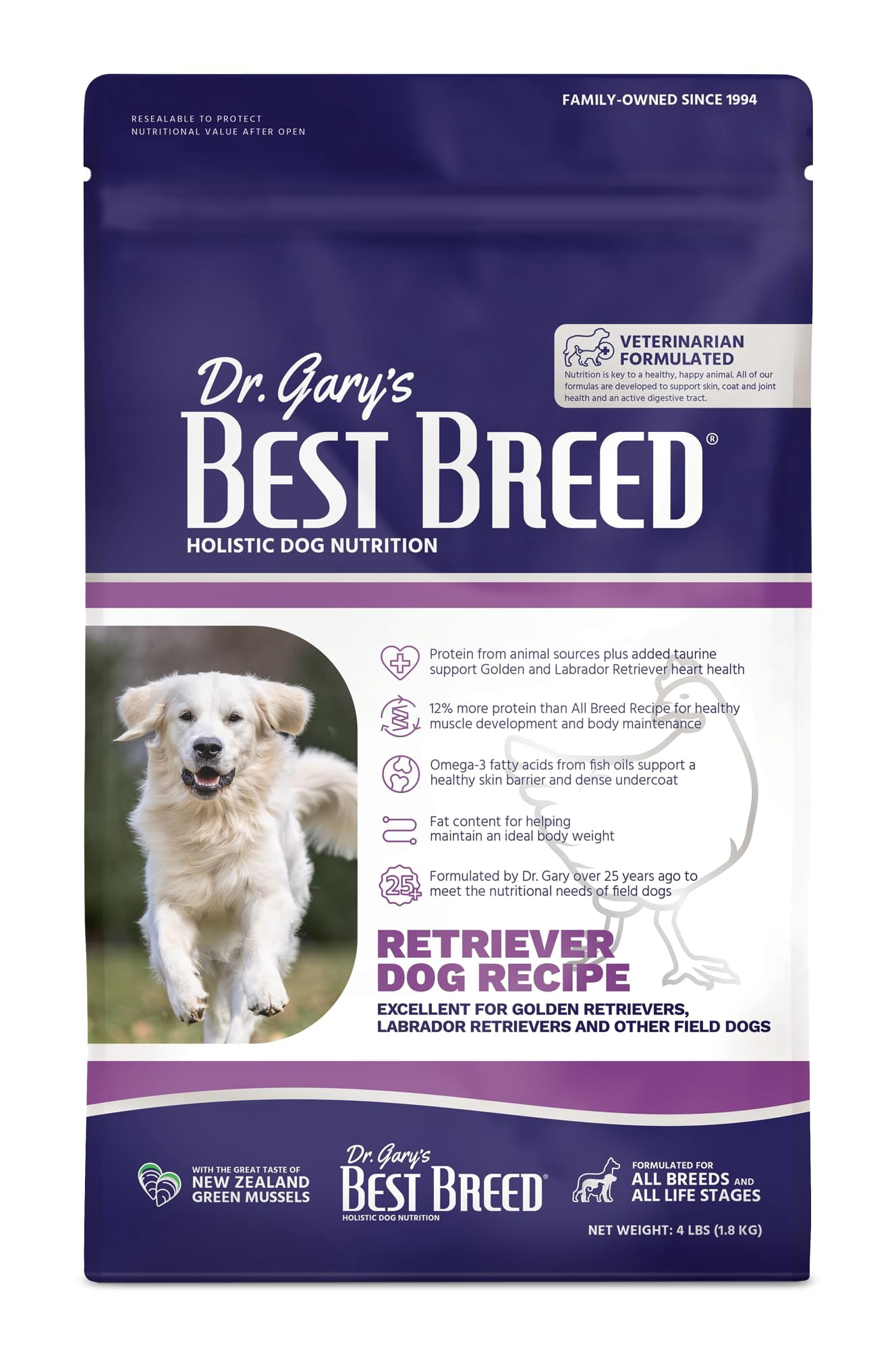 Best Breed Dr. Gary's STF9 Retriever Dog Recipe Made in USA [Natural